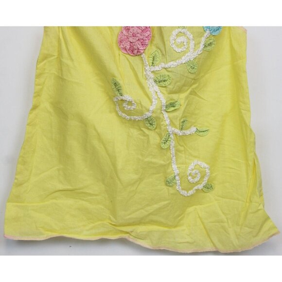 Beetlejuice London Yellow Tank Top Girls sz 10 Summer Flower Ruffle Ribbon Light - Picture 5 of 8